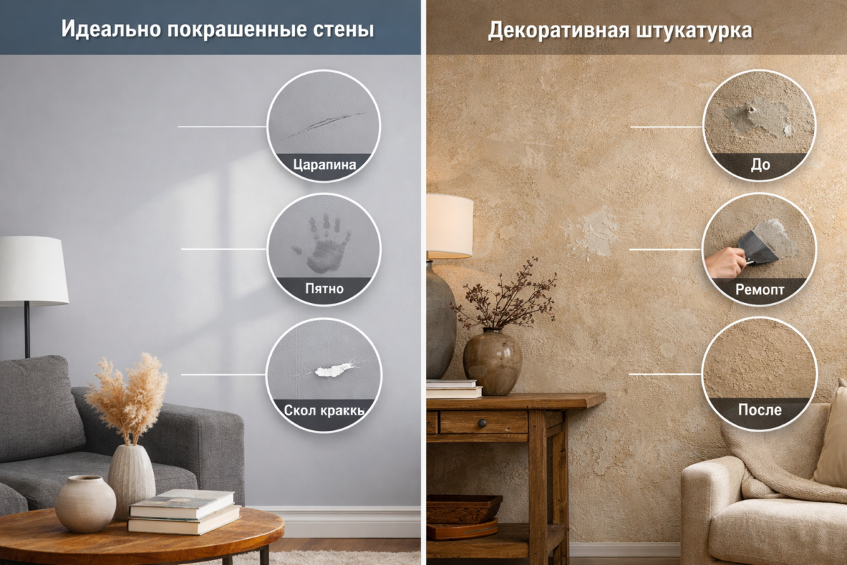 Покраска стен или декоративная штукатурка что лучше выбрать для интерьера